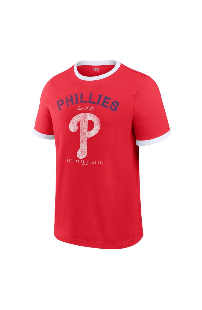 Darius Rucker Collection by Fanatics Men's Darius Rucker Collection by Fanatics Red Philadelphia Phillies Washed Ringer T-Shirt, Alternate, color, Red