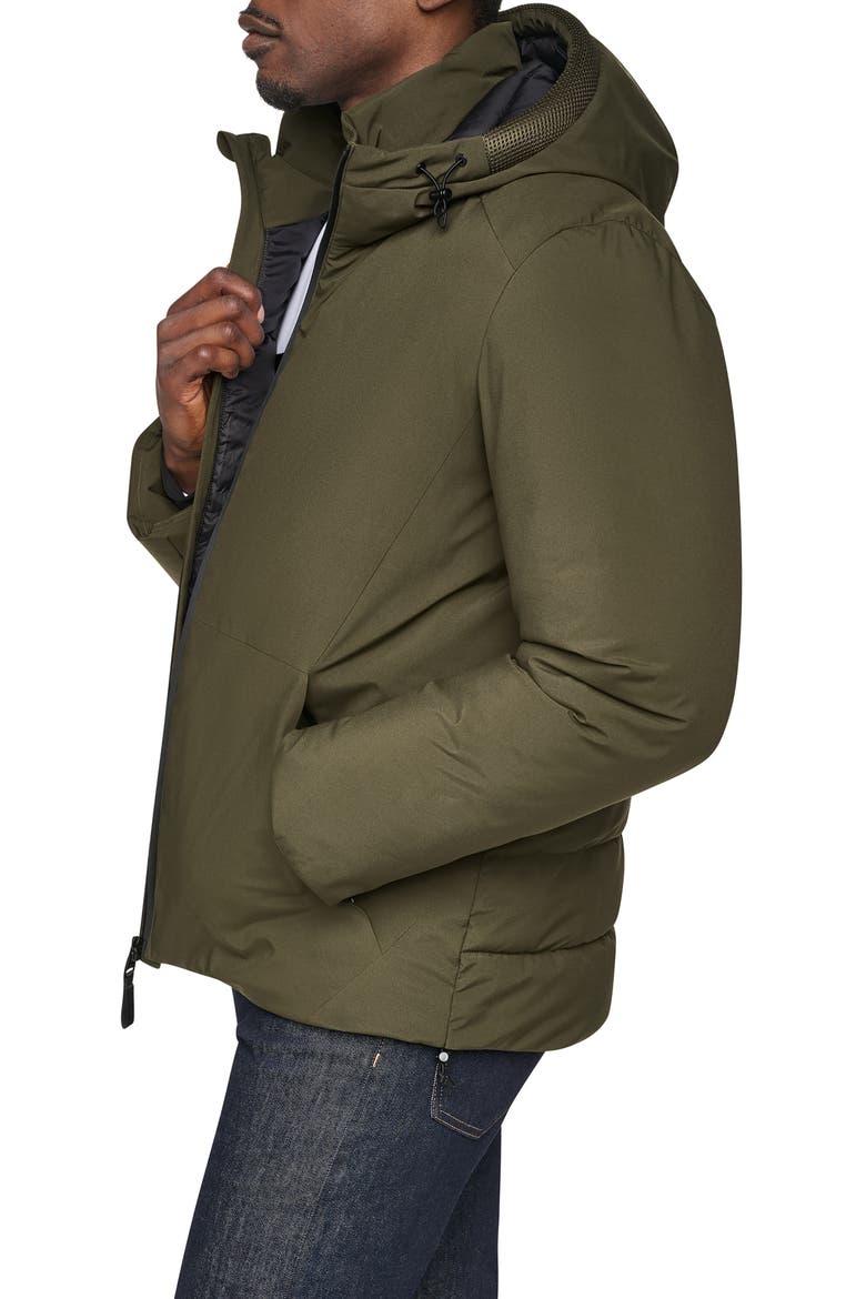 Stretch Hooded Puffer Jacket, Alternate, color, OLIVE