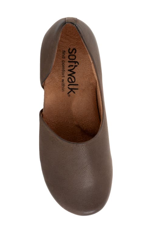 Softwalk ® Addie Half D'orsay Clog In Dark Brown Nubuck