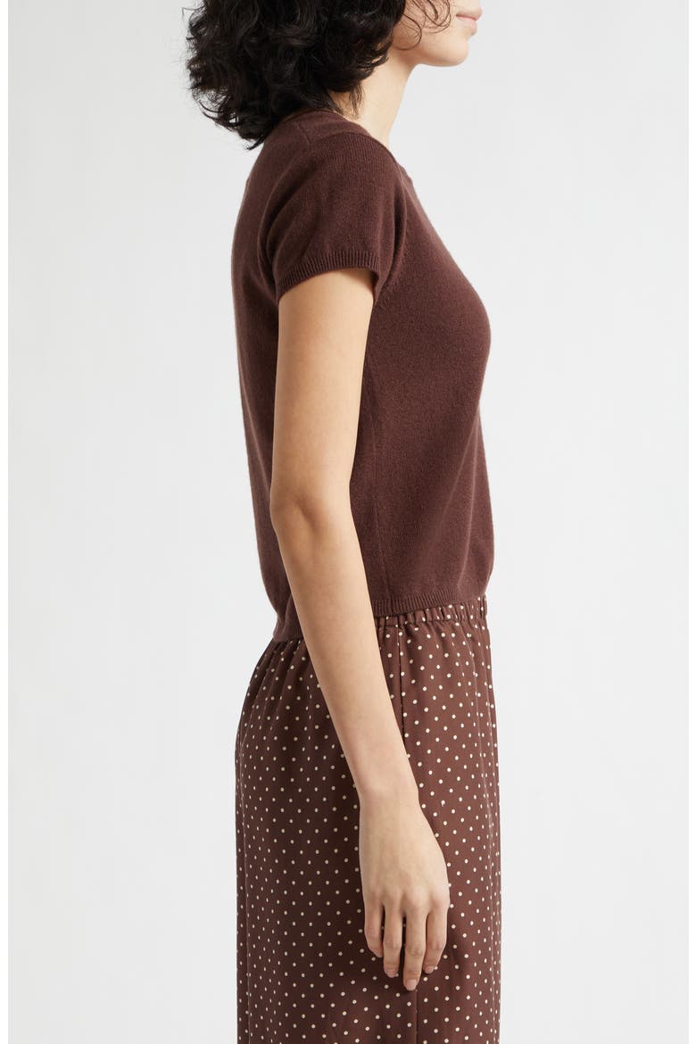 Freddie Knit Merino Wool & Cashmere T-Shirt, Alternate, color, CHOCOLATE