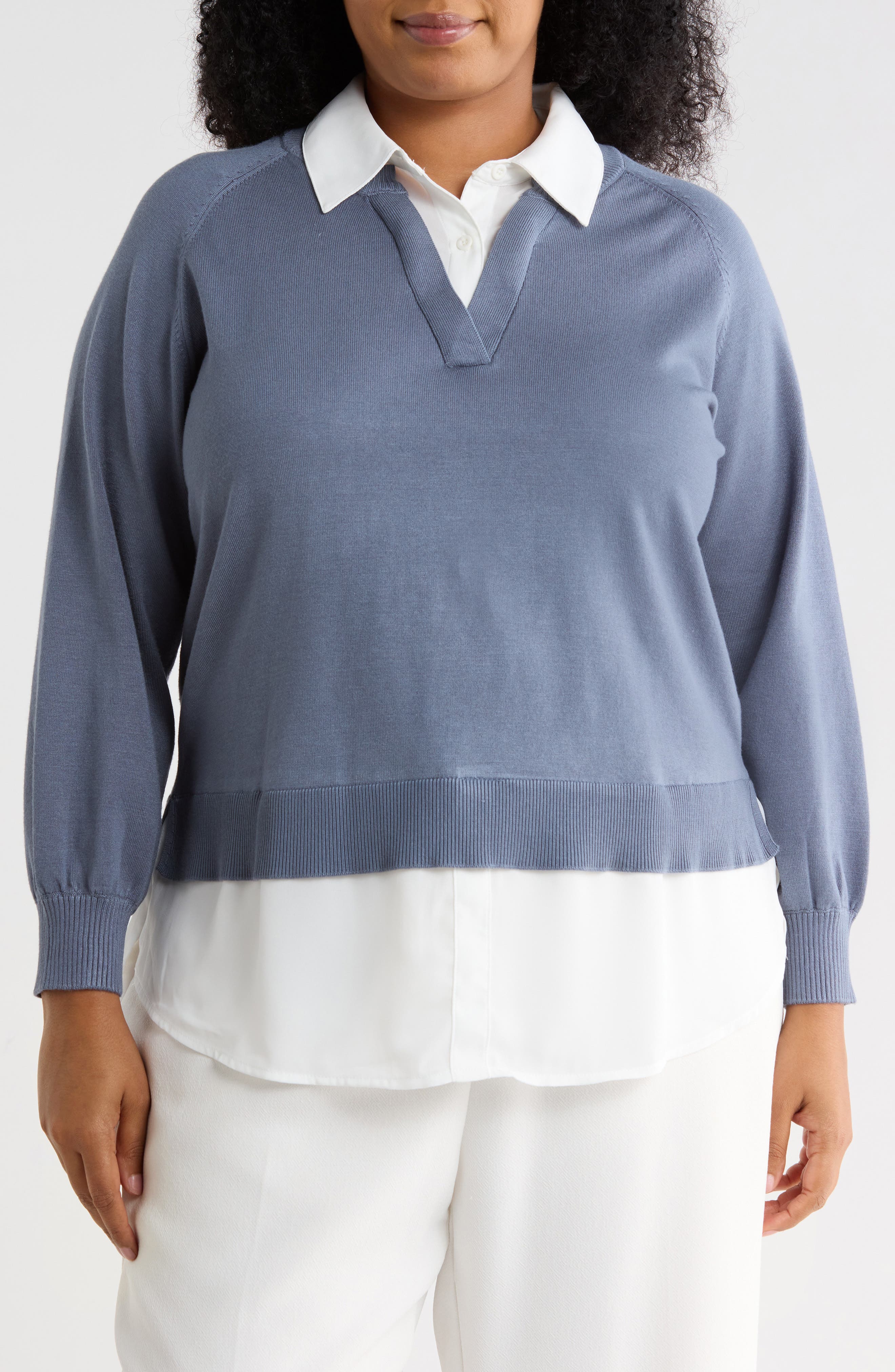 DUSTY BLUE/ IVORY