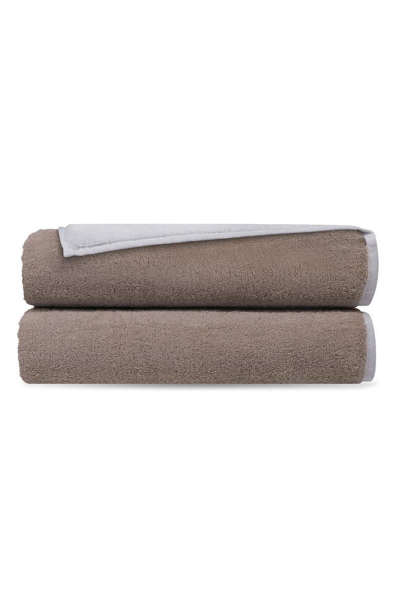 DePera Double Face 2-Piece Turkish Cotton Bath Towels, Main, color, White Beige
