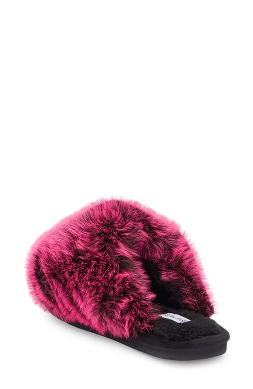 Steve Madden Poof Faux Fur Slipper In Animal Print