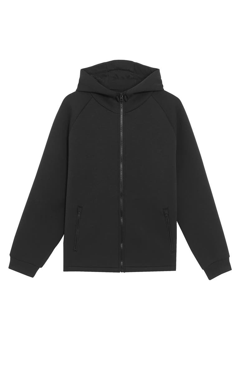 Lyle & Scott Neoprene Zip Through Hoodie, Alternate, color, Jet Black