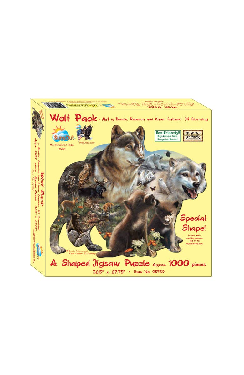 Sunsout Wolf Pack 1000 piece Jigsaw Puzzle for Adults Special Shape, Alternate, color, Multicolor