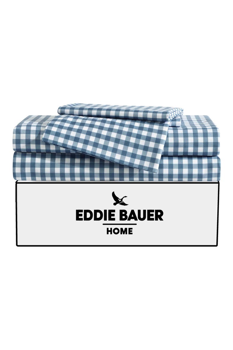 Preston Check Twin X-Long Sheet Set, Alternate, color, DARK BLUE