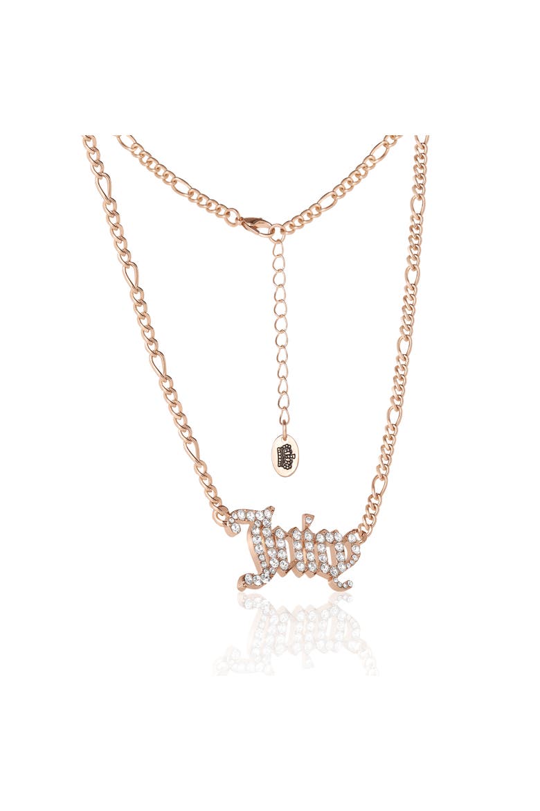 Crystal Script Logo Chain Necklace, Alternate, color, Gold