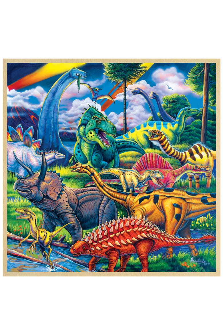 Dinosaur Friends 48 Piece Wood Puzzle, Alternate, color, Multicolor