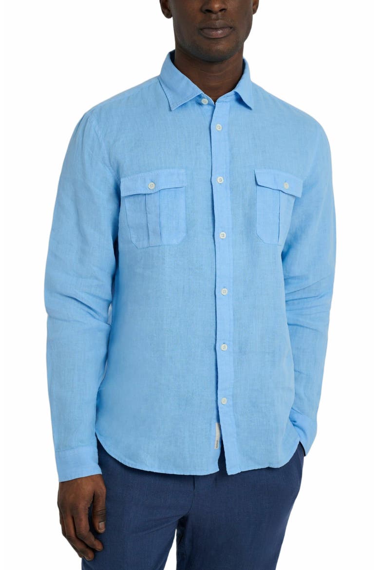 Garment Dye Linen Standard Fit Shirt, Alternate, color, LIGHT BLUE