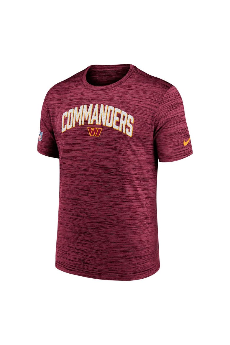 Men's Nike Burgundy Washington Commanders Sideline Velocity Athletic Stack Performance T-Shirt, Alternate, color, Burgundy