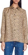 SANDRO Annita Floral Print Silk Blouse