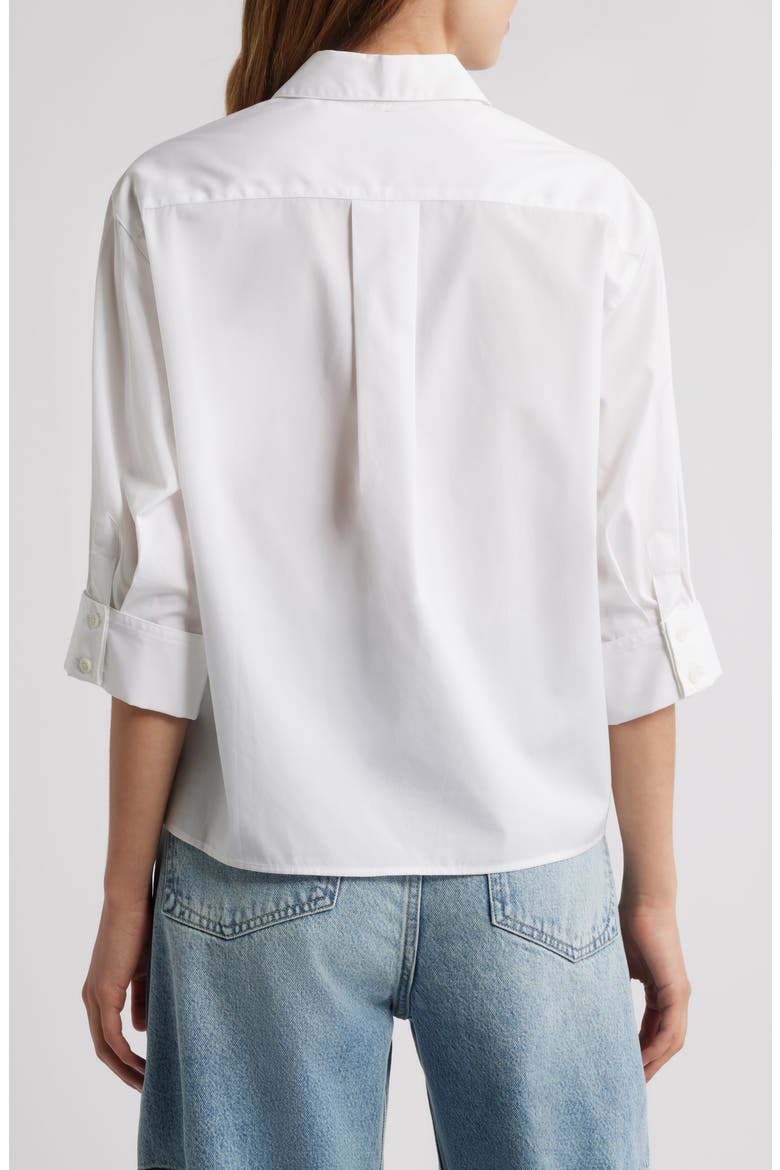Lucia Poplin Button-Up Shirt, Alternate, color, WHITE