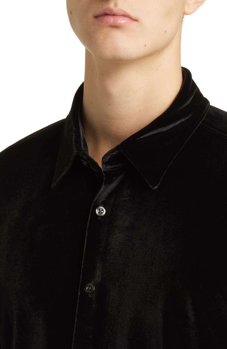 BOSS Ermo Slim Fit Stretch Velvet Button-Up Shirt, Alternate, color,
