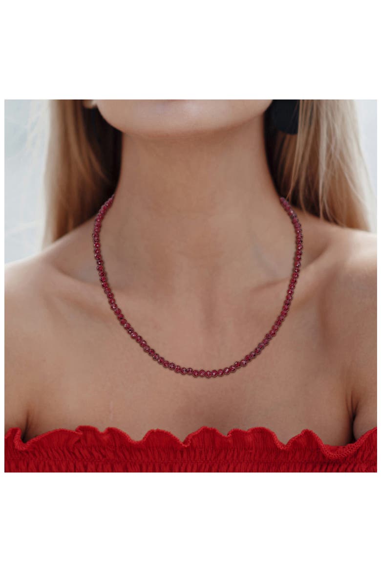 Garnet Beaded Necklace & Bracelet Set, Alternate, color, RED