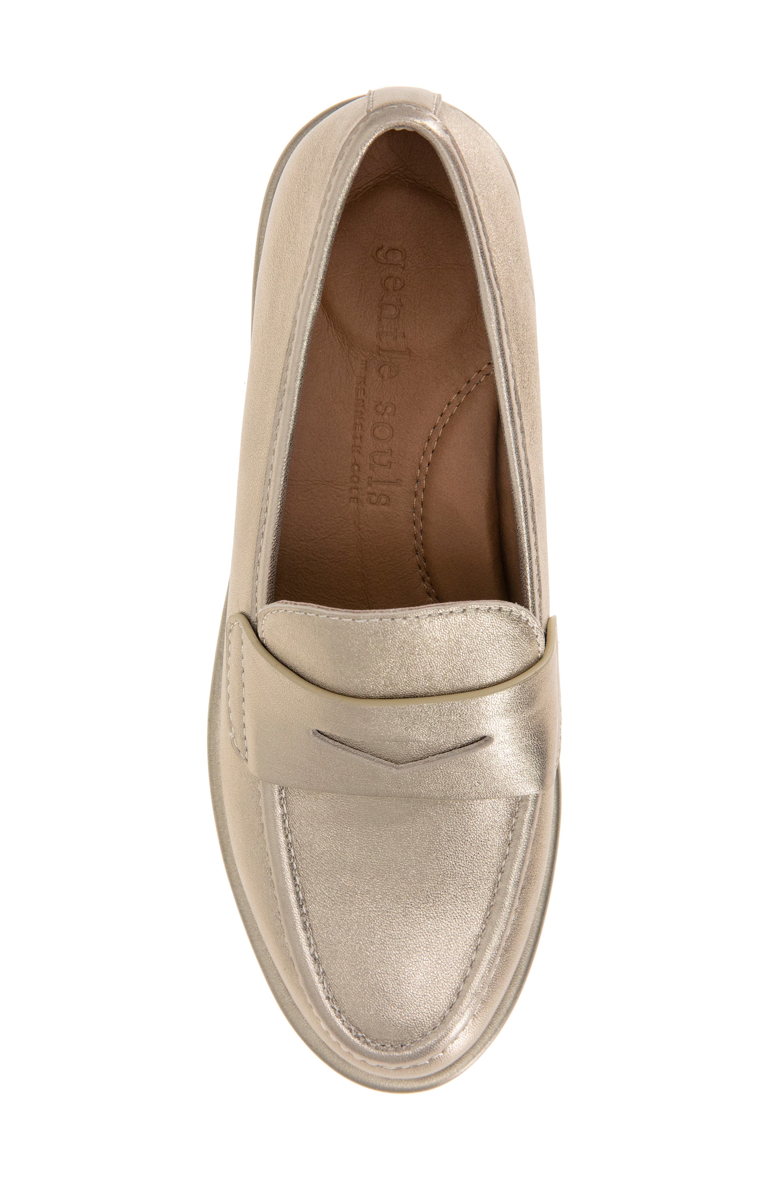 Gentle Souls Cybil Loafer, Alternate, color, Gravel Leather