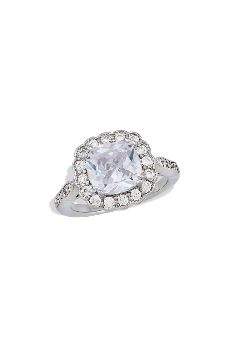 SAVVY CIE JEWELS Halo Statement Ring, Main, color, White