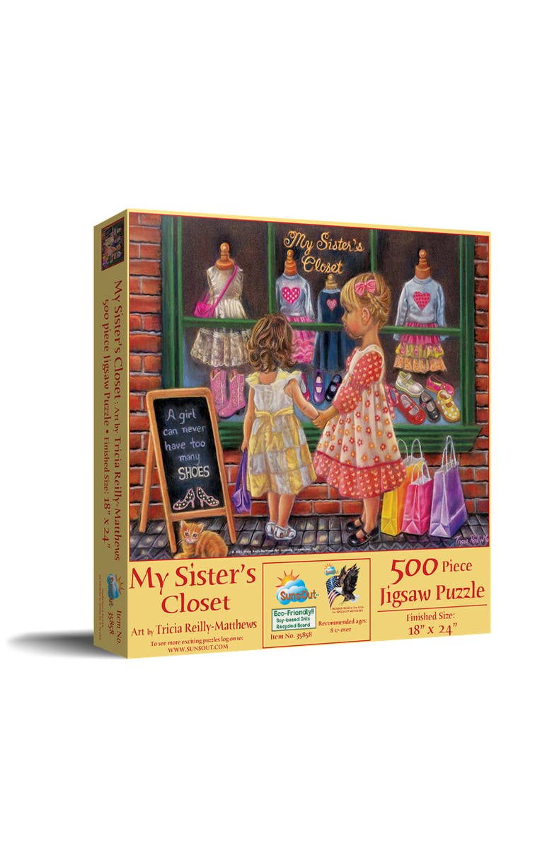 Sunsout My Sister's Closet 500 piece Jigsaw Puzzle for Adults, Main, color, Multicolor