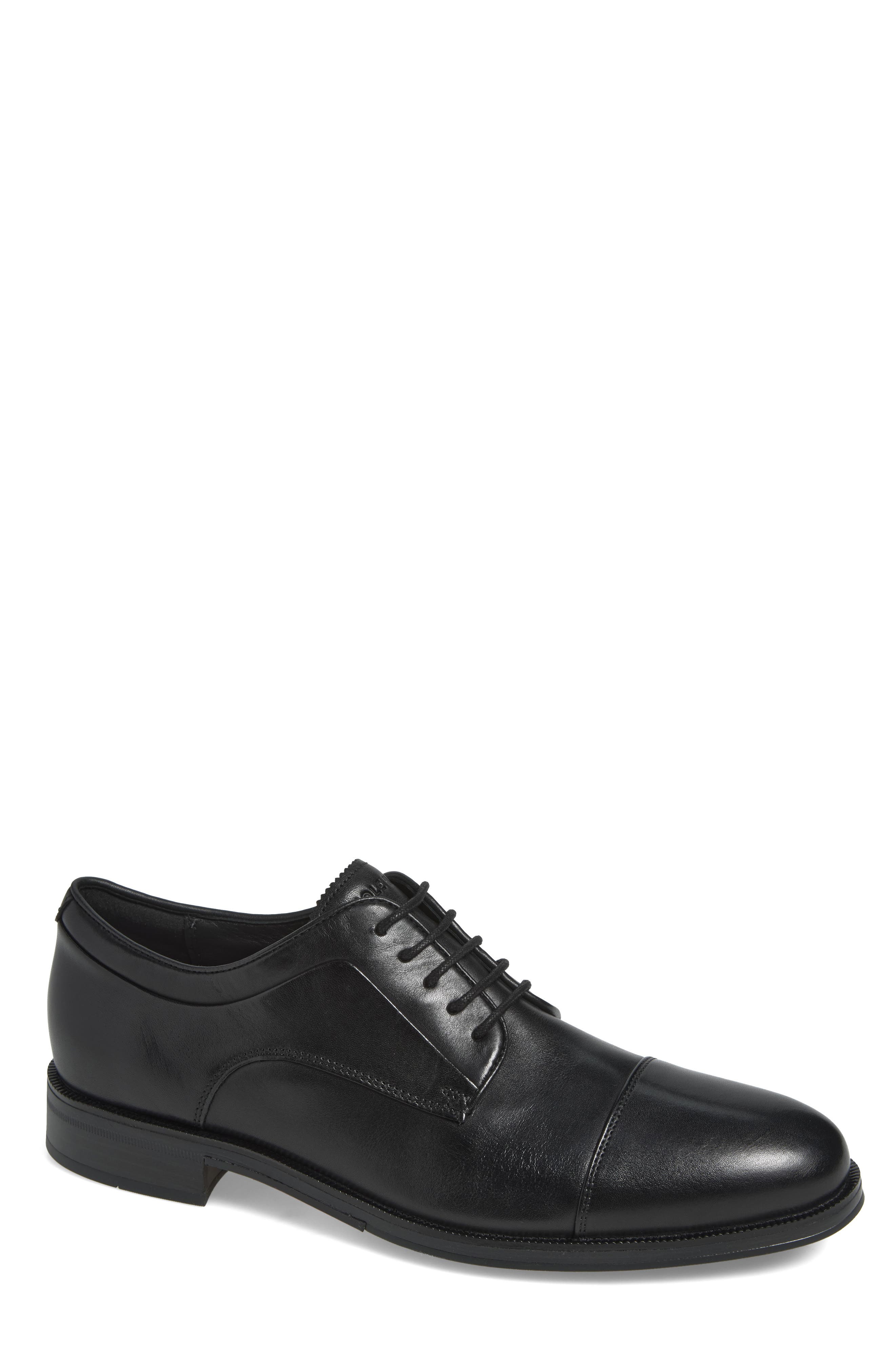 Dean Grand Cap Toe Leather Oxford, Main, color, BLACK / BLACK / BLACK