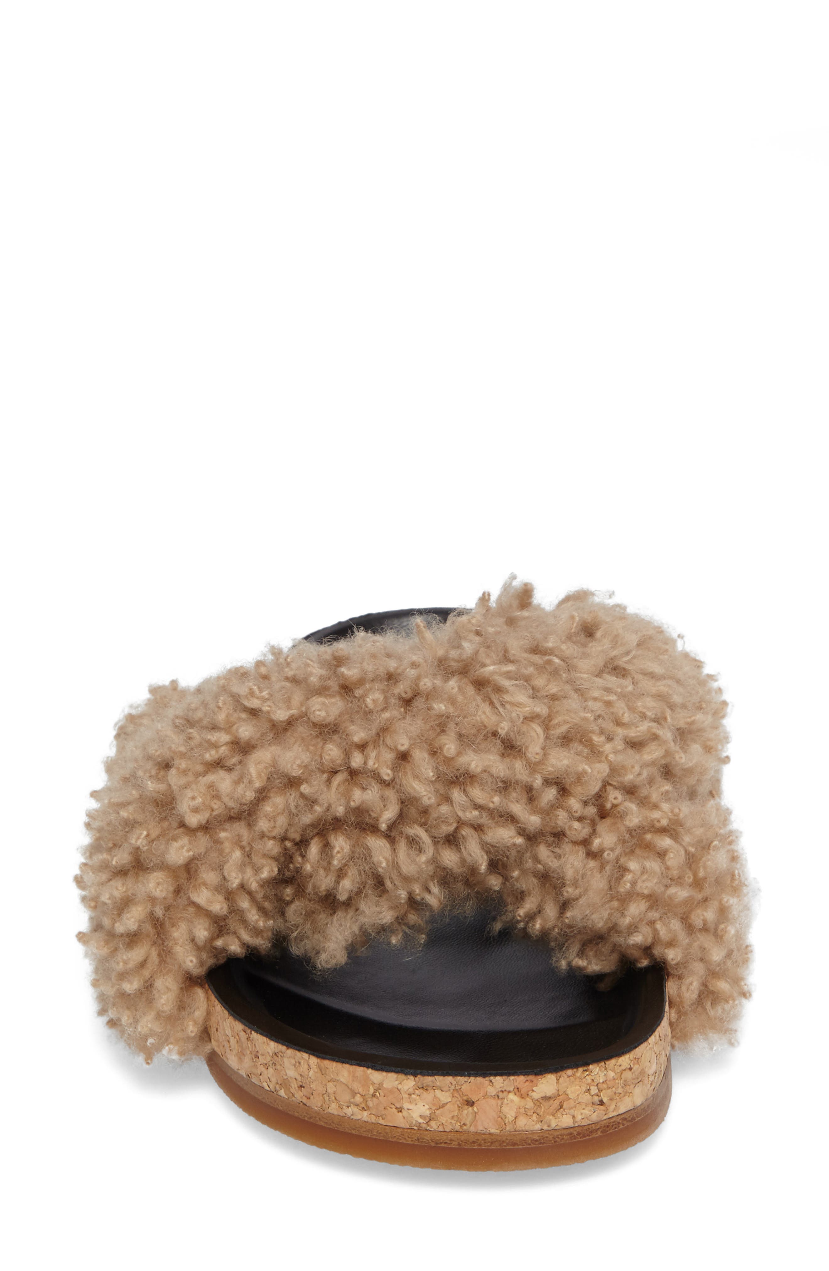 Chloé Kerenn Genuine Shearling Sandal, Alternate, color, 