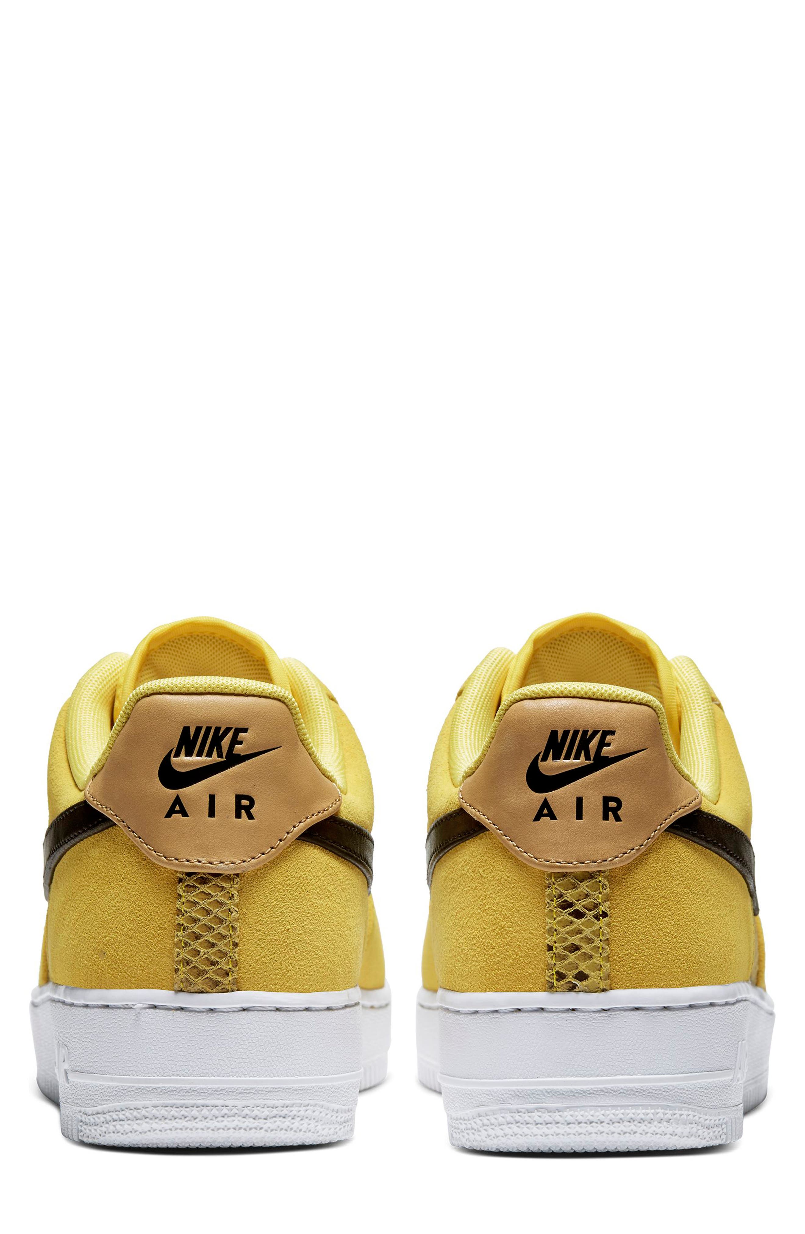 Air Force 1 '07 Premium Sneaker, Alternate, color, CHROME YELLOW/ BLACK/ GOLD