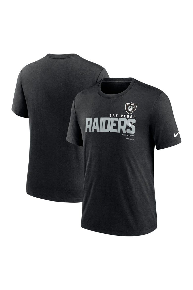 Men's Nike Heather Black Las Vegas Raiders Team Tri-Blend T-Shirt, Main, color, Heather Black