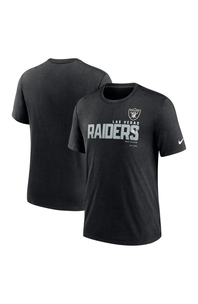 Nike Men's Nike Heather Black Las Vegas Raiders Team Tri-Blend T-Shirt, Main, color, Heather Black