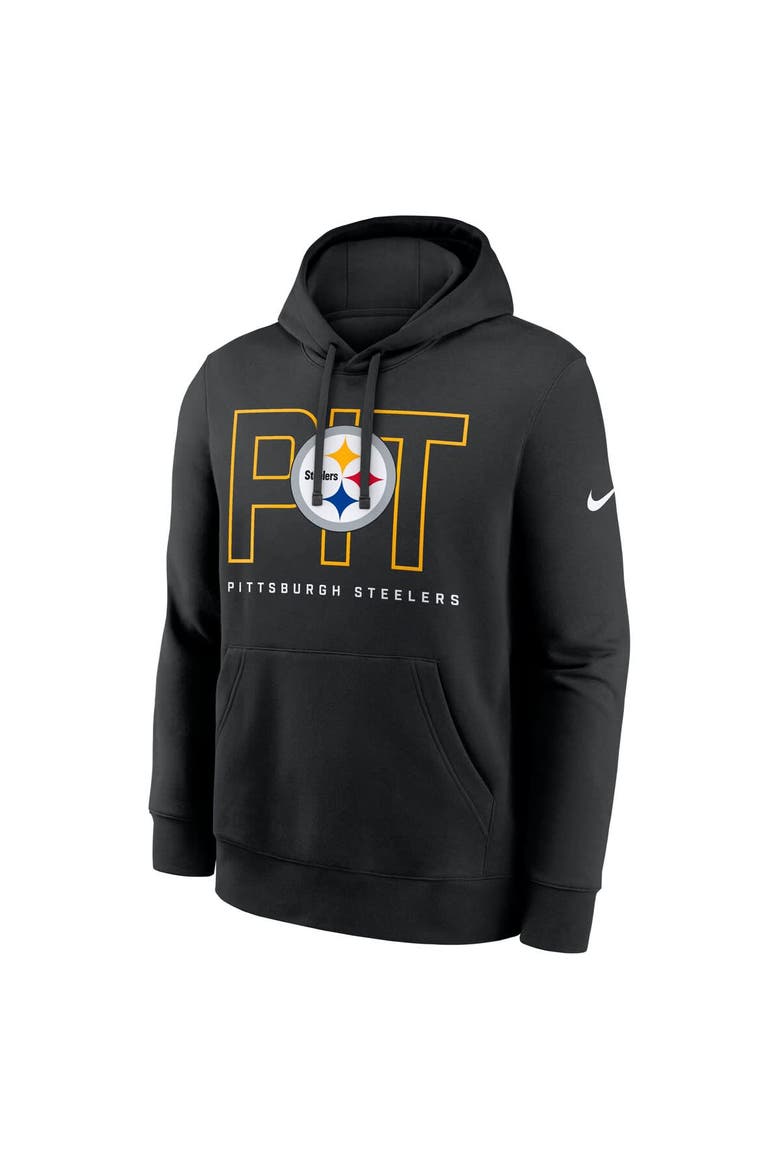 Men's Nike Black Pittsburgh Steelers Busted Play Club Fleece Pullover Hoodie, Alternate, color, Black
