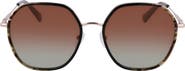 Longchamp Roseau 58mm Gradient Rectangular Sunglasses