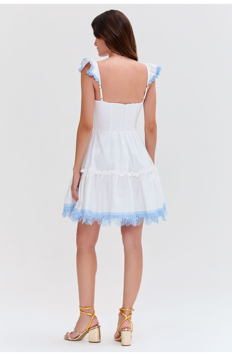 PatBO Flutter Poplin Mini Dress, Alternate, color, 