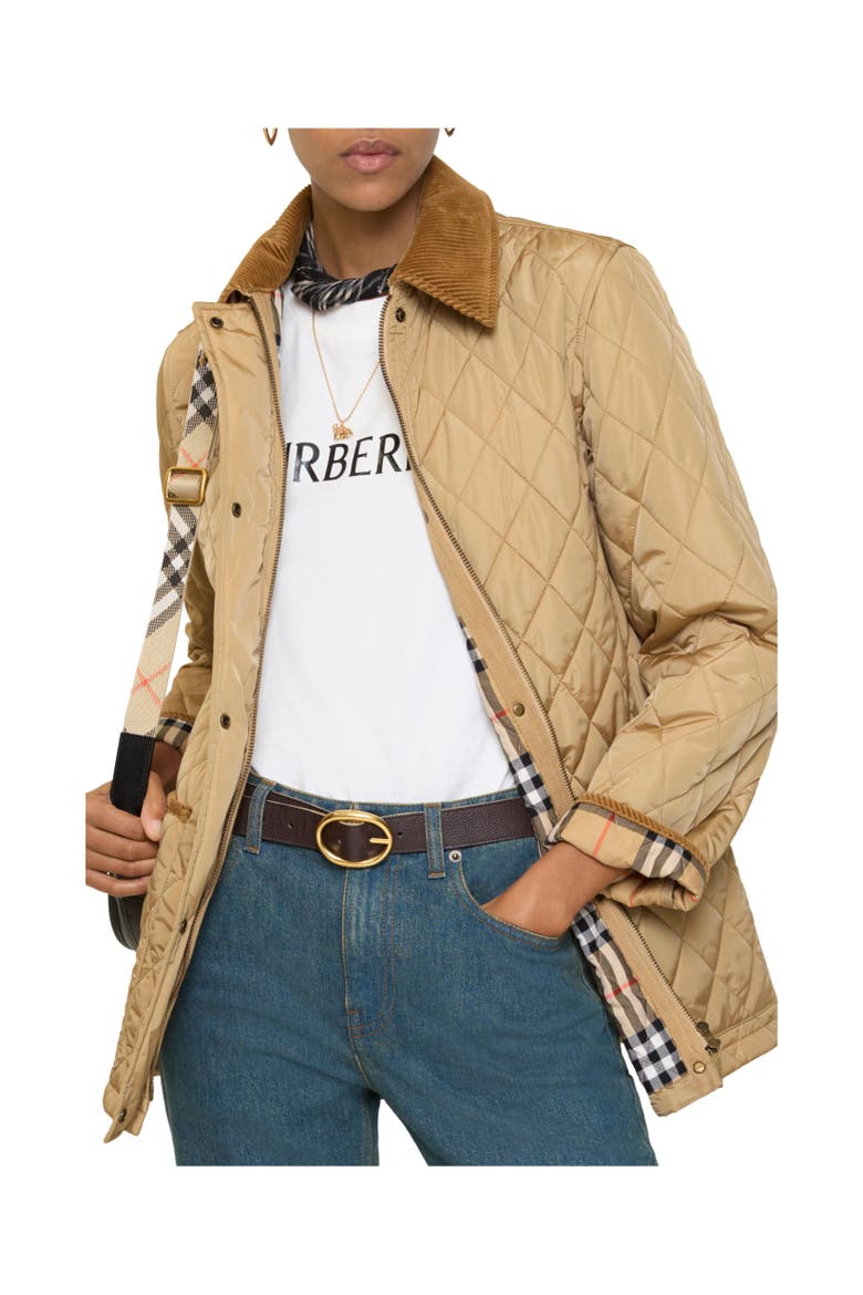 Quilted Nylon Barn Jacket, Alternate, color, Flax beige/sand beige