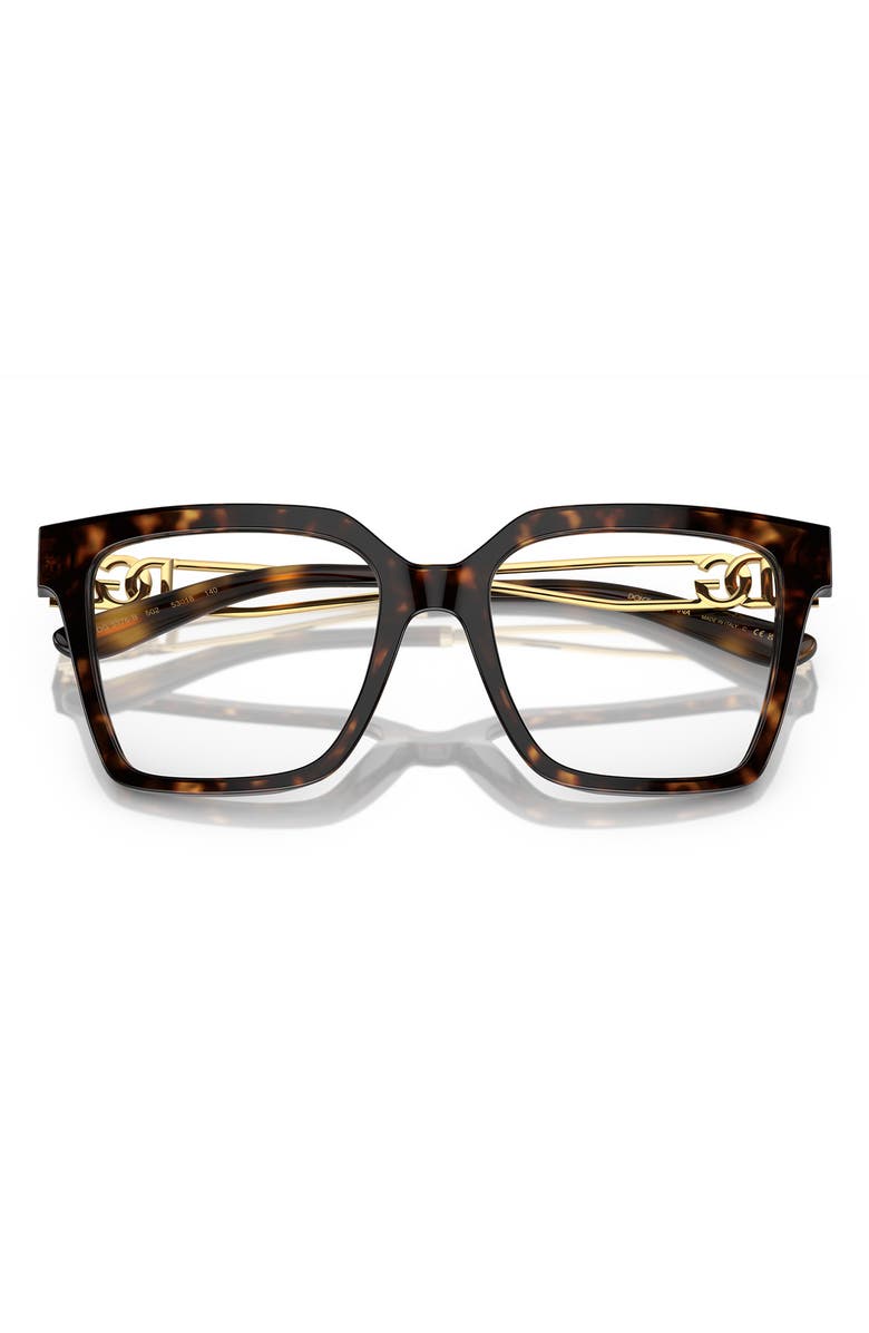 Dolce&Gabbana 53mm Square Optical Glasses, Alternate, color, Havana / Demo Lens