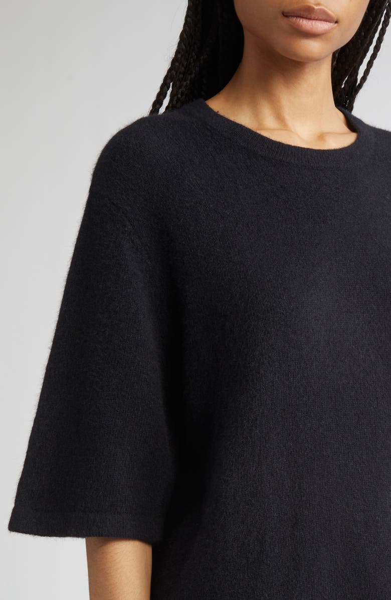 LOULOU DE SAISON Raven Mercerized Wool & Yak Hair Blend Sweater, Alternate, color, Black