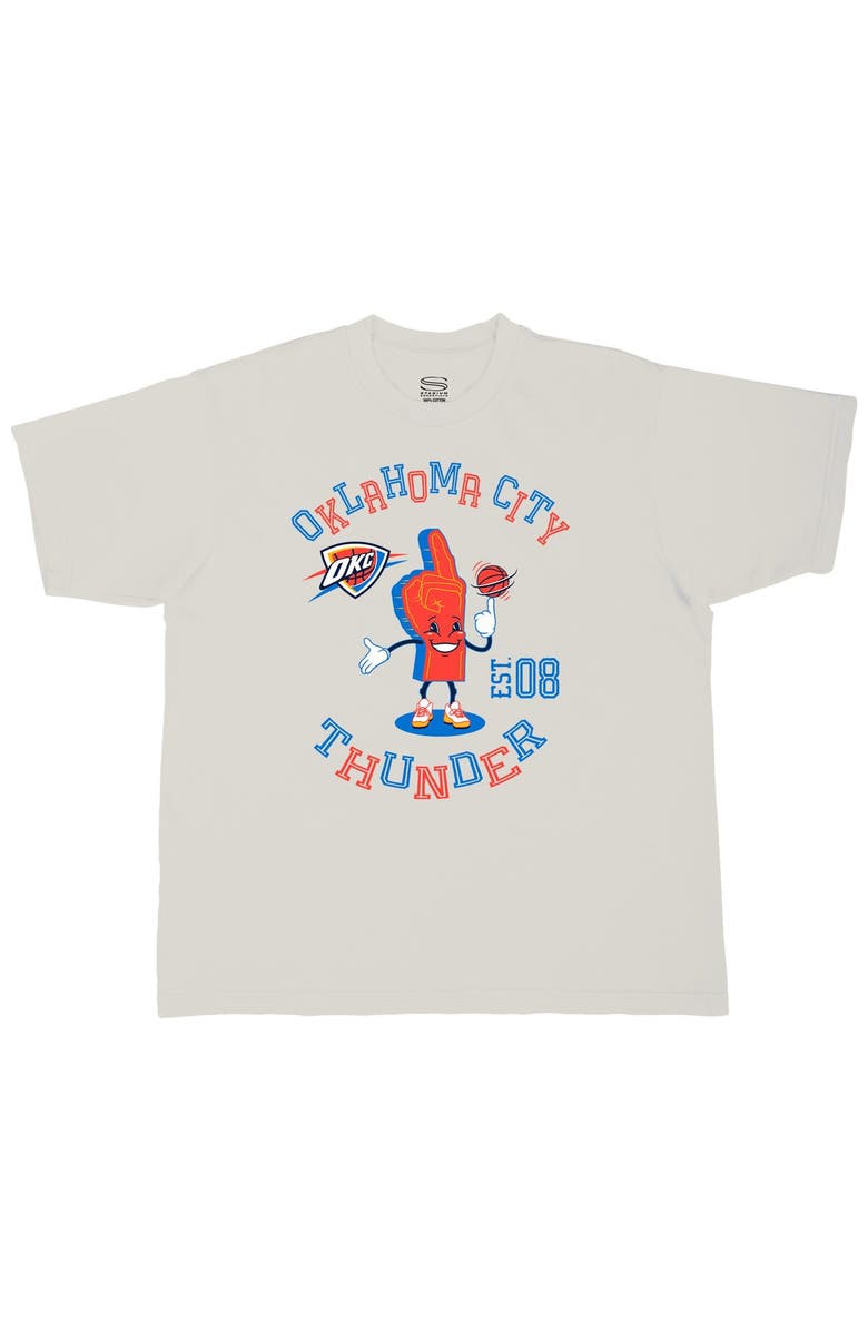 Stadium Essentials Men's Stadium Essentials  Cream Oklahoma City Thunder Number One Oversized T-Shirt, Alternate, color, Cream
