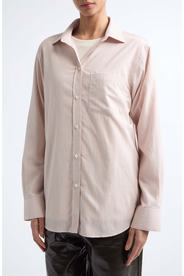 Classic Fit Stripe Button-Up Shirt, Alternate, color, ROSE STRIPE