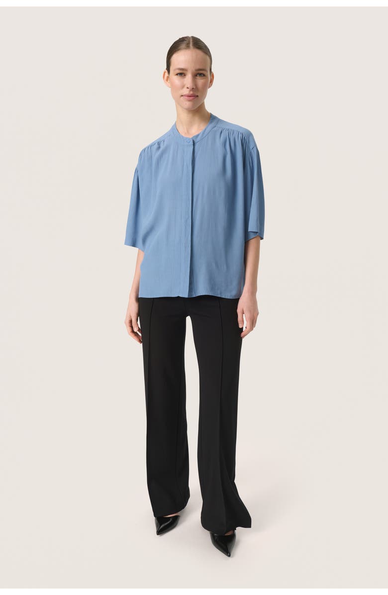 Soaked in Luxury Layna Half Sleeve Loose Fit Shirt, Alternate, color, Coronet Blue