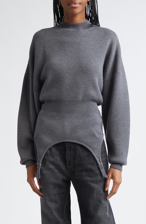 Jean Paul Gaultier Batwing Sleeves Wool Sweater In Gray