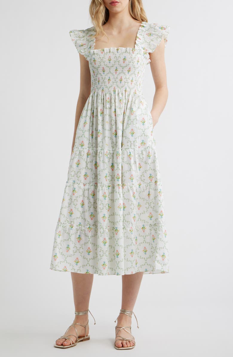 Hill House Home The Ellie Nap Dress, Main, color, Pastel Trellis