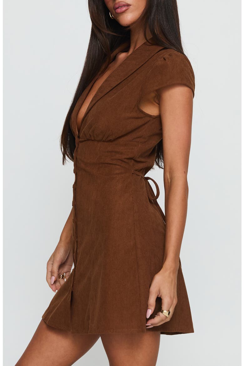 Magdalene Corduroy Button-Up Minidress, Alternate, color, CHOCOLATE