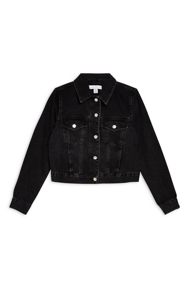 Topshop Denim Jacket, Alternate, color, 