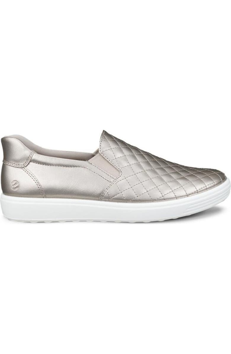 ECCO Soft 7 Slip-On Quilted Sneaker, Alternate, color, Pure Cashmere Foil