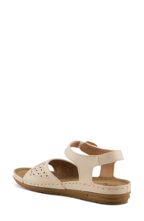 Flexus By Spring Step Perforated Strappy Sandal In Beige