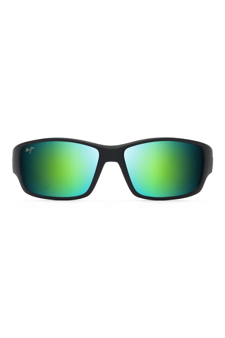 Local Kine 61mm Polarized Sunglasses, Main, color, BLACK/ GREEN/ GREY