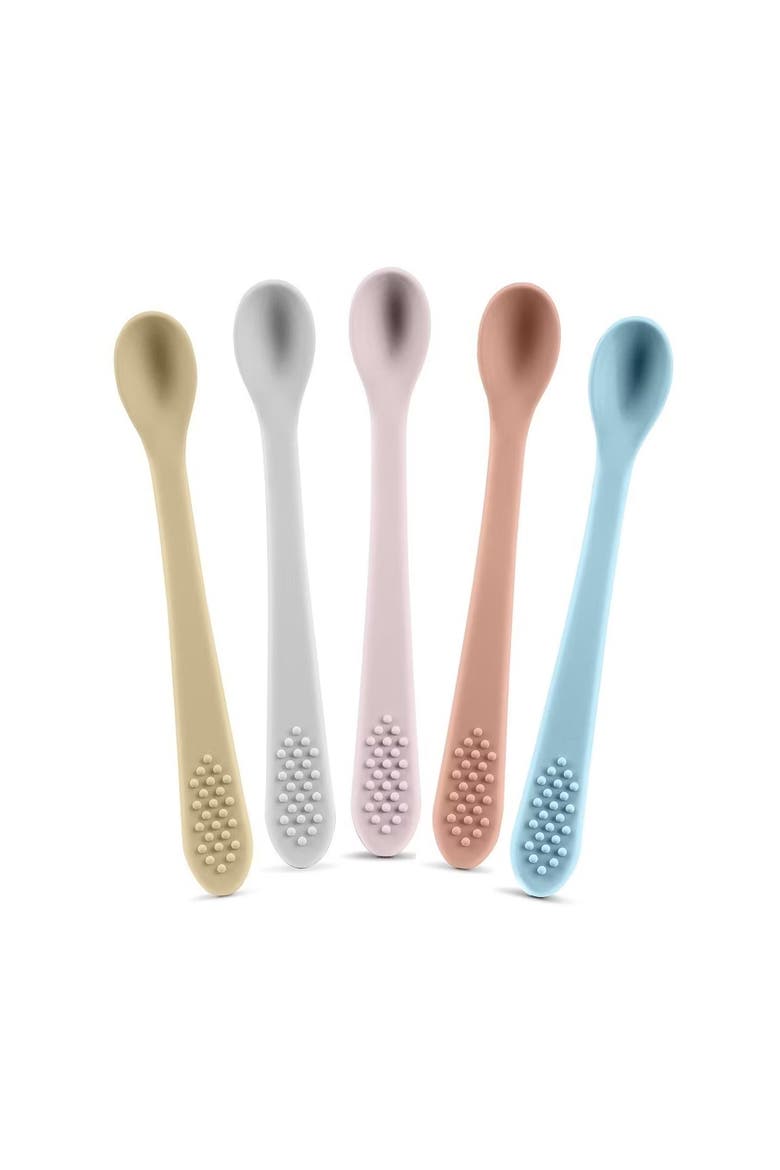 Silicone Baby Spoon Set  5 Piece, Main, color, Whispering Pastels