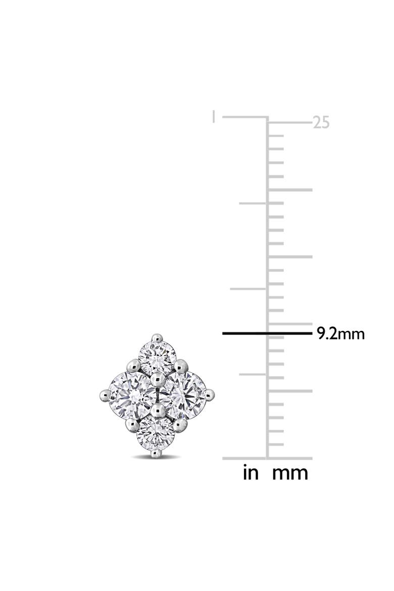 Lab-Grown Diamond Cluster Stud Earrings, Alternate, color, Sterling Silver