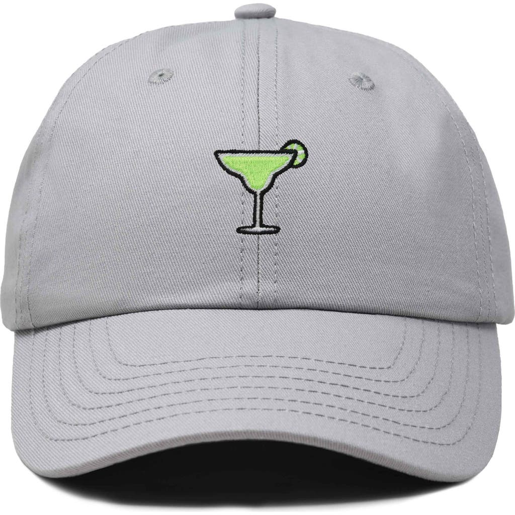 Dalix Margarita Embroidered Dad Hat In Gray