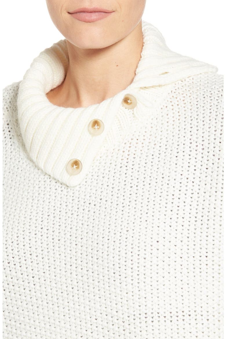 Split Turtleneck Poncho, Alternate, color, IVORY CLOUD
