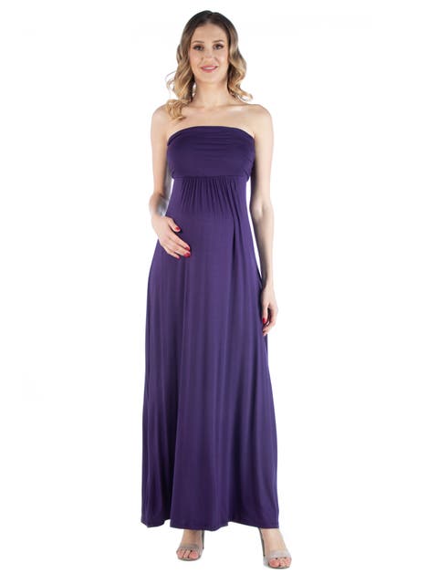 Maternity Sleeveless Empire Waist Maxi Dress