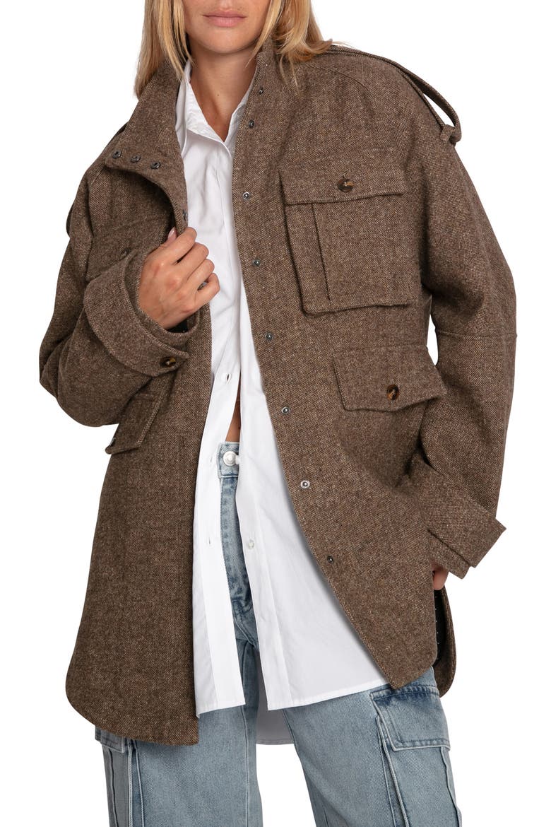 All My Love Wool Blend Jacket, Alternate, color, MILITARY