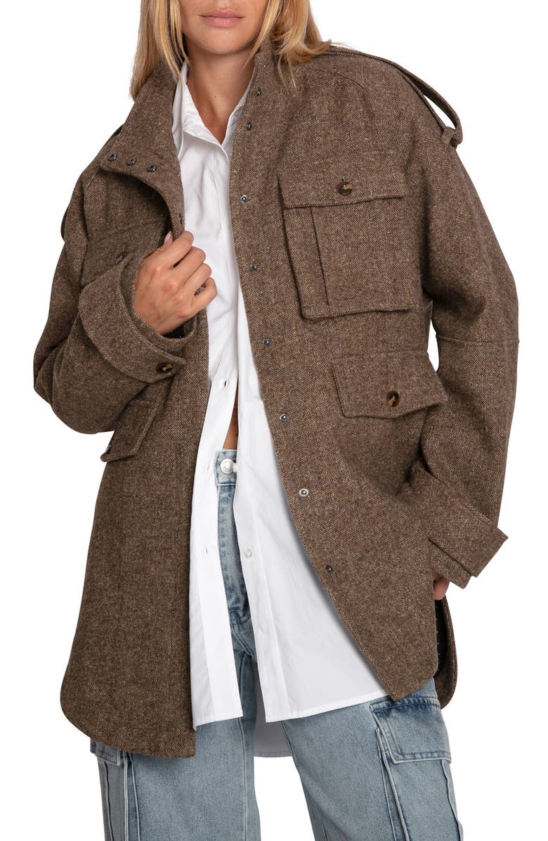 Belle & Bloom All My Love Wool Blend Jacket, Alternate, color, Military