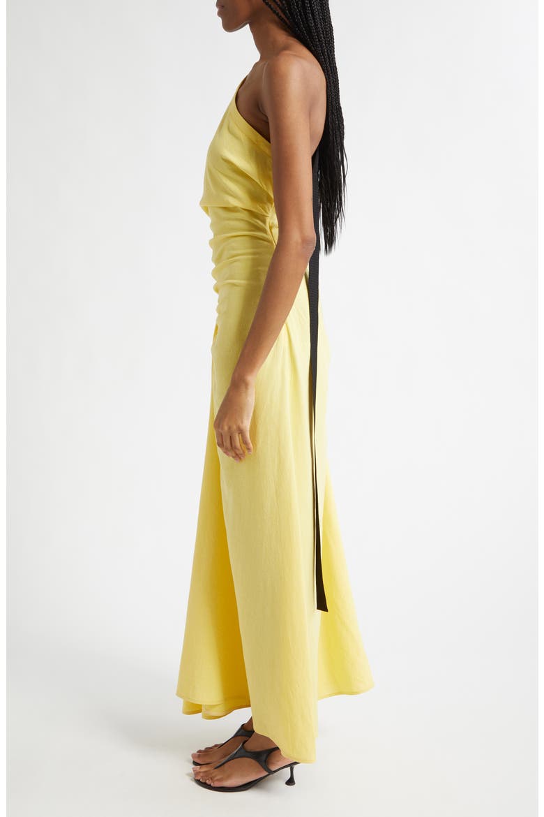 Sirena One-Shoulder Crinkle Dress, Alternate, color, YELLOW
